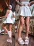 CORRUGATED shorts + belt GIFT "AMELIA" - light beige